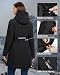33,000ft Damen Wintermantel Lange Warme Winterjacke Parka Regenjacke Verdickene Funktionsjacke Mit Kapuze Übergangsjacke Outdoorjacke, Schwarz 2XL