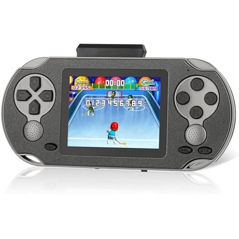 TaddToy 16 Bit Handheld Game for Kids Adults, 3.0'' Large Screen Preloaded 230 HD Classic Retro Video Games with USB Rechargeable Battery & 3 Game Cartridges for Birthday Gift for Kids 4-12 (Black) Cover