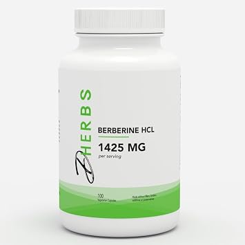 Dherbs Berberine HCL 1425 mg 100 Capsules