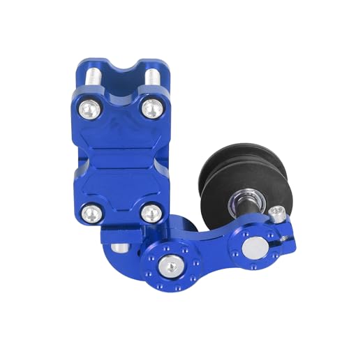 Image of Duobeisi Universal Motorcycle CNC Aluminum Chain Adjuster Tensioner - Automatic Roller Tool for Motocross, Chopper, ATV & Dirt Bike (Blue)