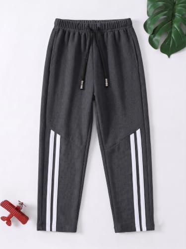 Image of Lymio Juniors Boys Track Pant | Striped Jogger Trousers | Elastic Waist Kids Bottom | Trendy Comfortable Daily Active Sports Wear (Packs Also Available) (SSK-35-38)