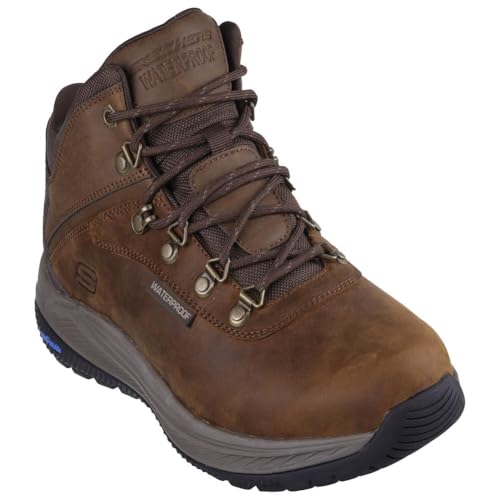 Skechers Meroe Pikeman Stiefelette für Herren, Braunes Leder, Synthetik, 43 EU