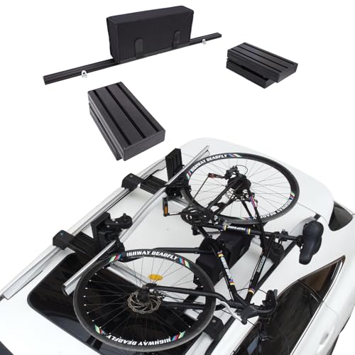 SYDSZ Roof Bike Rack Mount Lying Flat Folding Horizontal Bike Rack 1 Bike Carrier Car Roof Bicycle,...