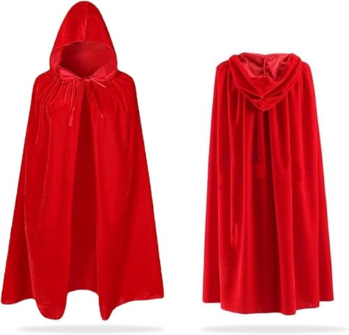 Teufel Kostüm Herren Rotkäppchen Umhang, Mittelalter Cosplay Umhang Rot, Gothic Stil Cape Kostüm...