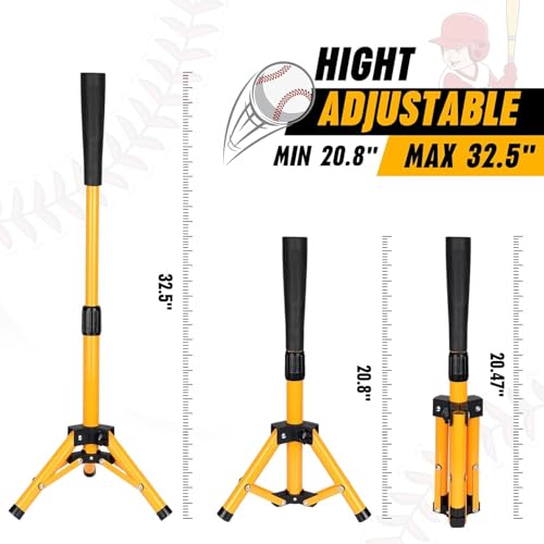 Hikeen Höhenverstellbares Baseball Schlag T-Stück: Baseball Tee mit Stabilem Stativ für Schlagübungen, Baseball-trainingsausrüstung mit Tragetasche für Training