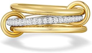 خواتم ذهبية قابلة للتكديس للنساء من اكس سبرينج، مجموعة خواتم رفيعة مطلية بالذهب الفاخرة، مجوهرات انيقة بسيطة للطبقات، مثالية كخواتم الوعد والزفاف والذكرى السنوية