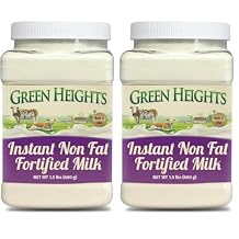 Instant Fortified Nonfat Milk Powder Jar 1.5 lbs - Proudly Made in America - Healthy Nourishing Essentials by Green Heights Pack of 2