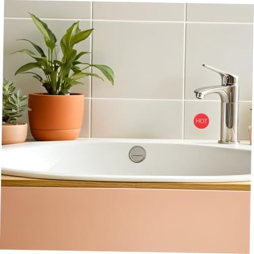 NUOBESTY 15 çift akrilik su sıcaklığı göstergesi çıkartması, sıcak ve soğuk su muslukları için, kendinden yapışkanlı uyarı levhaları, banyo, lavabo ve halka açık alanlar için, suya dayanıklı ve uzun - Görsel 5