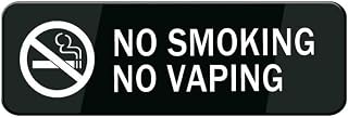 No Smoking Vaping Acrylic Sign 3x10 Inch - Strong Self-Adhesive Weather Resistant - for Door Offices Businesses House Home Outdoor No Smoking Areas