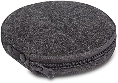 ELEZAY Small CD Case Round Felt 20 Capacity CDs Storage Wallet DVD Disc Holder Compact,Gray