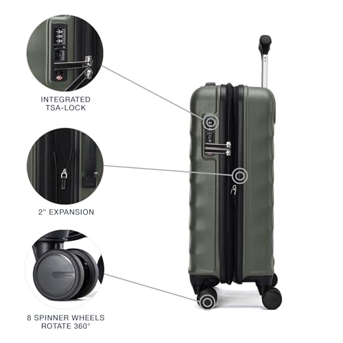 Image of Travelpro Maxlite Air V2 Hardside Expandable Carry on Luggage, 8 Spinner Wheels, Lightweight Hard Shell Suitcase, TSA lock, Slate Green, International Carry On 18-Inch