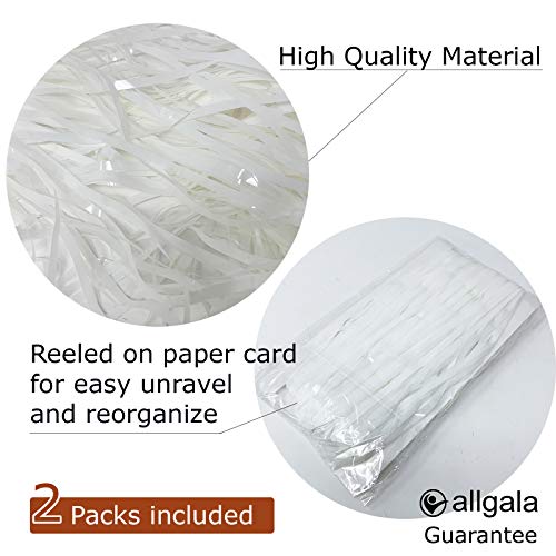 allgala White Tinsel Table Skirt 2-Pack 29x108 Inch Metallic Foil Fringe Table Skirts for Party Event, Parade Float, Party Decoraton