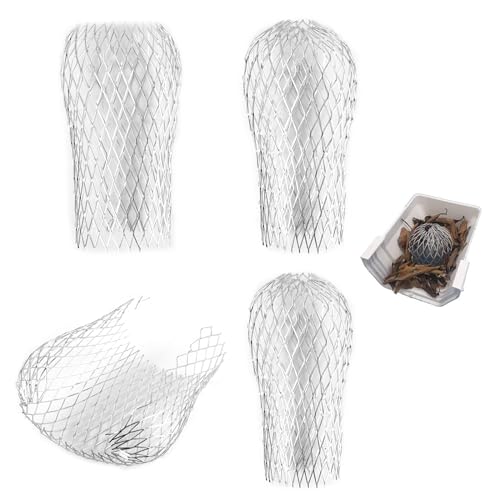 Fallrohrschutz 4 Pcs Dachrinnenschutz Aluminium Regenrohrschutz, Einstellbar Dachrinnen Laubschutz, Blättersieb für Dachrohre Fallrohr Abdeckungen zum Stoppen von Blättern Moos