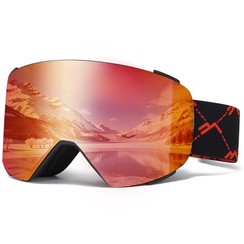 VCOROS Magnetic Ski Goggles with Quick Swap Lens, UV400, OTG