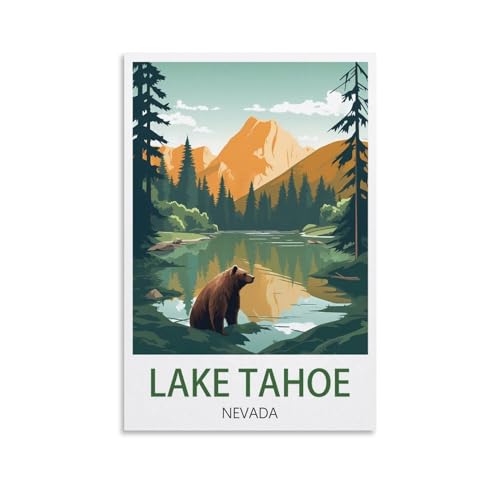 LuaNi Lake Tahoe Nevada Vintage Travel Posters 08x12inch(20x30cm) Canvas Art Poster And Wall Art Picture Print Modern Family Bedroom Decor Posters