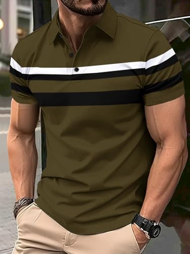 Image of Noble Monk Men's Regular Fit Polo Neck T-Shirt | Half Sleeve | Casual T-Shirt