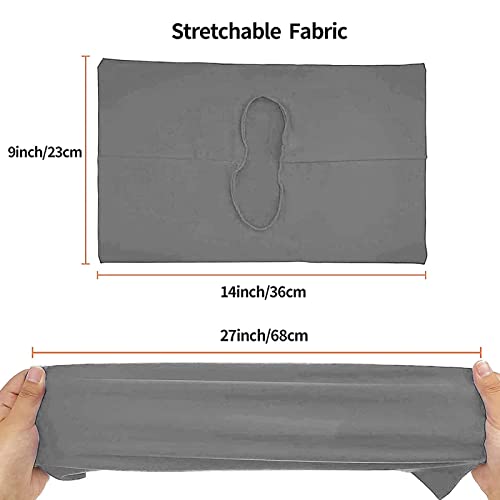 2 Pack Stretchable Book Sleeve Covers, for Paperbacks Hardcover Textbooks up to 9\" x 12\", Office Supplies with Free Sticker Labels (Grey + Pink) - Thumbnail 3
