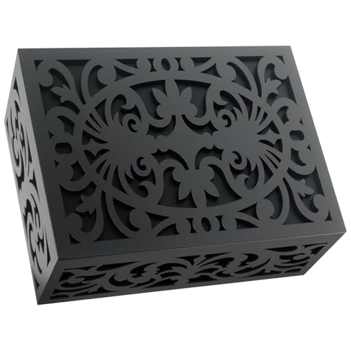 Modern black Wooden Doorbell Chime Cover Box – Noise-Reducing, – Decorative Black Wall-Mounted Cover for Chimes | wooden doorbell cover box only (large seize (9.84” x 7.87” x 3.15”)) by GRAUES - Used condition - US$24.00