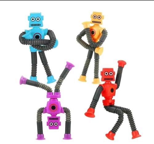 Robo Pop It Tubo com Luz LED – Brinquedo Infantil Estica, Puxa e Gruda, Divertido e Interativo para