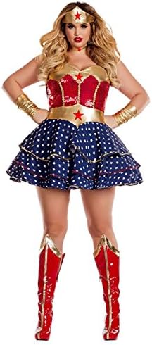Party King Women's Wonderful Sweetheart Plus Size Costume, Red/Multi, 2X-Large