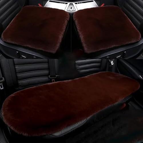 車用 シートカバー 3点セット 車 座布団【うさぎ毛風・防寒対策・滑り止め】 ふわふわ 厚手 吸湿通気 運転席/助手席 対応 冬 カー用品 柔らか 肌ざわり 防寒/冷房対策 脱着簡単 車内用品