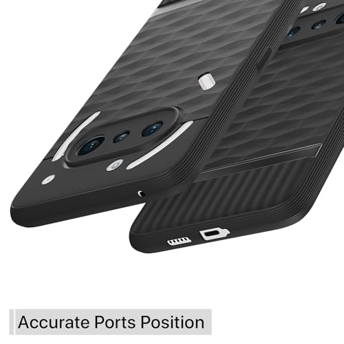 Image of Pikkme Back Cover for Nothing Phone 3a 5G Camera Protection 3D Hexa Cube Design Silicone Protective Bumper Case (Black)