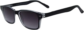 Rescue Me Classic Full Reader Sunglasses - Full-Rimmed, Rectangle Frame Cheater Glasses - Non-Polarized Lenses - Black - 2.0x