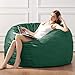 ILPEOD Bean Bag Chairs for Adults - Memory Foam Furniture BeanBag Chair - Kids/Teens Sofa with Soft Micro Fiber Cover - Round Fluffy Couch for Living Room Bedroom College Dorm - 3 ft, Green