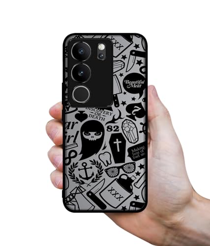 Image of Discover Or Death Design Premium 2D Printed Metal Back Case Cover for Vivo V29 5G / V29 Pro 5G