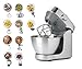 Kenwood Prospero Plus, Impastatrice Planetaria, Food Mixer con Gancio per Impasto, Frusta K, Frullatore in Vetro, Ciotola Multifunzione, Spremiagrumi, Funzione Pulse, KHC29.W0SI, 1000W, Argento