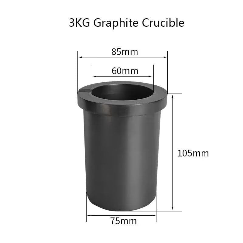 Crisol de grafito de 12 kg, alta pureza, resistencia a altas temperaturas hasta 1800 °C para derretir oro, plata, cobre, ideal para fundición en horno, herramientas de fabricación de joyas
