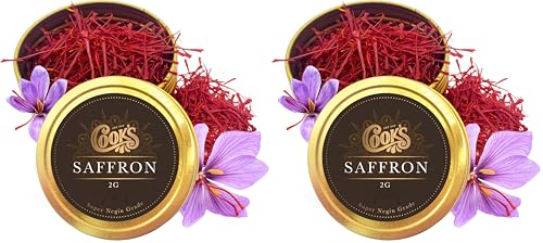 Cook’s, Premium Negin Grade Saffron Threads, Premium Dark Red Saffron Strands for Tea, Paella, Risotto, Biryani, Dessert
