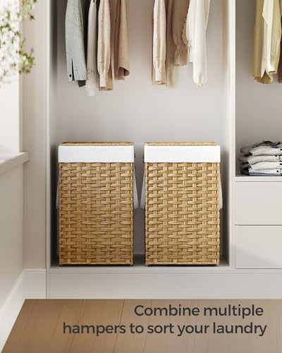 Songmics Laundry Hamper with Lid Yellow thumbnail 9