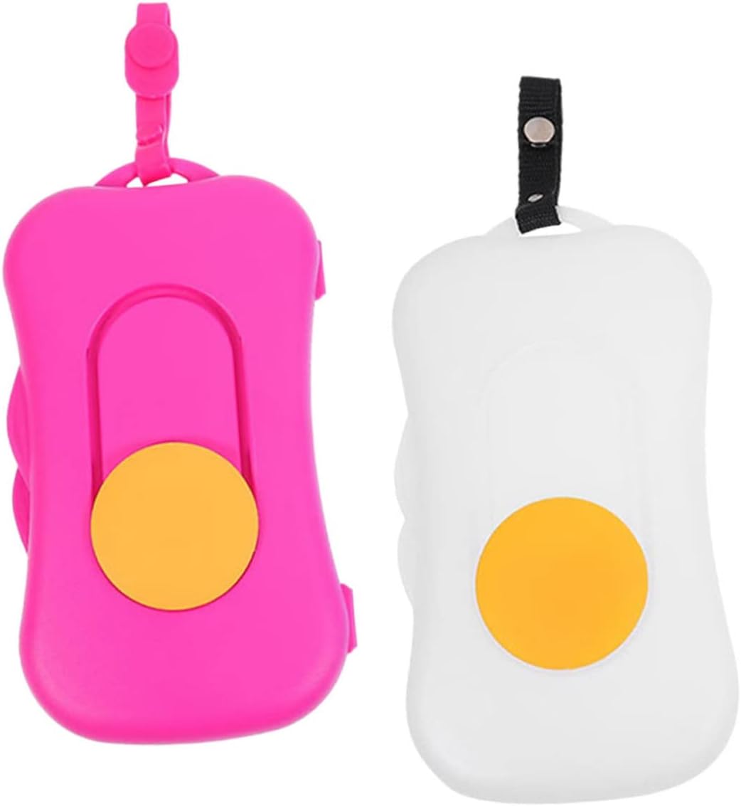 2pcs Portable Wipe Holder Refillable Wet Tissue Storage Case for Diaper Bag Convenient Travel Dispenser Easy One Handed Access Lightweight Design
