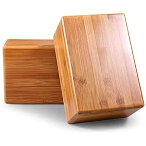 Bamboo Yoga Blocks Bricks, Handstand Block, Support Bricks to Deepen Poses, Improve Strength and Aid Balance and Flexibility, Non-toxic, Odorless, and Water-Resistant