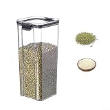 Contenitori ermetici per alimenti per coperchi, barattoli in plastica BPA per organizzazione, contenitori sigillati per cereali, farina, zucchero, snack, 460 ml, trasparenti (1800 ml)