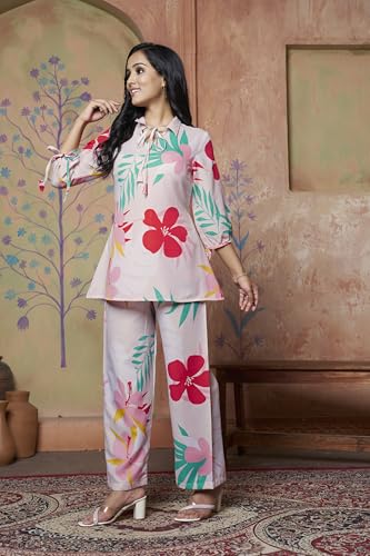 Dhruvi Trendz Womens Rayon Co-Ord Set Regular Fit Casual (Dt-W1847&Tr904_Beige_S)