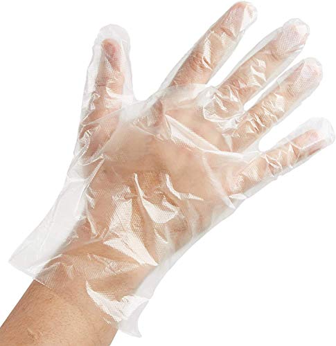 Preisvergleich Produktbild Transparente Kunststoffhandschuhe zum Kochen, Reinigen 100 Stück Einweg-Polyethylen-Handschuhe für Lebensmittel latexfreie Handschuhe klare Lebensmittel