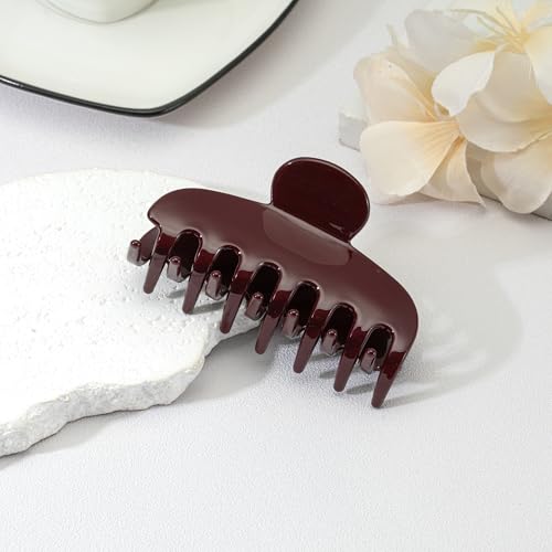 2 piezas pinzas de cabello de acetato para mujer - clip grande y mediano 3.3 pulgadas rojo cereza y rojo Ankra, clips tipo garra para cabello fino, medio y grueso, accesorios duraderos para otoño e invierno miniatura 3