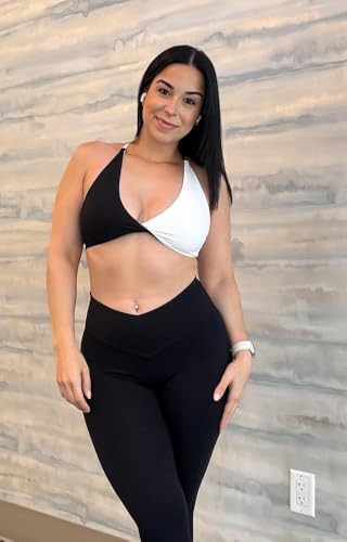 Aoxjox Workout Leggings for Women Vanity V Waist High Waist Tummy Control Hidden Scrunch Athletic Gym Yoga Pants 24"/26"/28"2