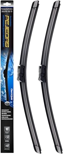 Image of 2 x OEM Quality Wiper Blades for Cadillac SRX 2000-2016, OE Genuine Style (26 inch + 17 inch Front Wiper Blades)