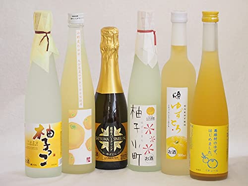 まるごとゆずのお酒6本セット(天然のゆず果汁使用薩摩スパークリングゆずどん(鹿児島) 甘酸っぱい爽やかな柚子っこ 大分県産ゆず使用小野屋のゆず 柚子小町 国産ゆず使用ゆずとろ(福島) 馬路村のゆず、はじめました。ゆず梅酒) 375ml×1本 500ml×