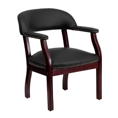 Flash Furniture Fauteuil de conférence LeatherSoft Diamond Black avec Bordure accentuée