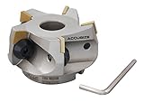 Accusize Industrial Tools 3 inch Dia Indexable Shell Mill Cutter, 75 Degree Positive Rake with 5 SPG422 Inserts, 3509-0012
