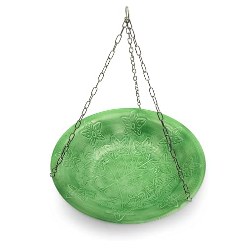 Monarch Abode 19238 Seafoam Green Handcrafted Paradise Hanging Bird Bath #TOP19