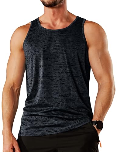 TACVASEN - TACVASEN Mens Workout Tank Tops Dry Fit Men's Sports Tank Tops Basic Quick Dry Sleeveless Shirt Gym Fitness Muscle Athletic Sleeveless T-Shirts Black - -17%