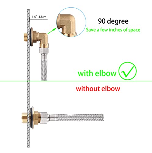 Wall Mount Commercial Faucet Installation Kit,90 Dergee Backsplash Mount Set For Stainless Steel Commercial Kitchen Prep & Utility Sink,Lead-Free 2 Pack #TOP2