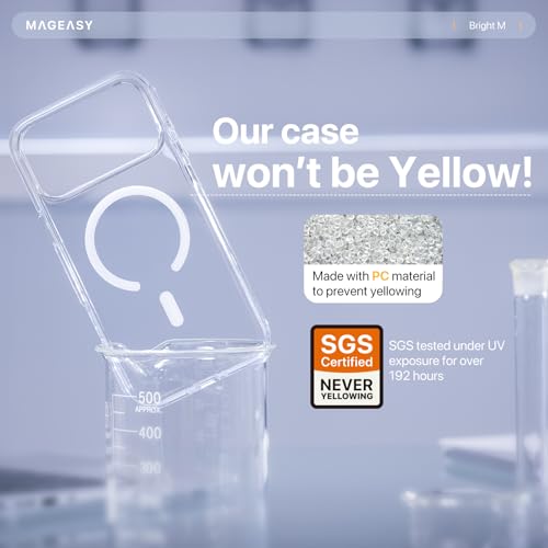 Coque transparente iPhone 17 Pro MagSafe compatible étui antichoc jamais jaune - 3