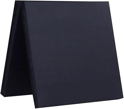 Gymnastics Mat Gym Mat Folding Mattress with Carrying Handle, 2"/4" Thick Waterproof Fabric Floor Mat Floor Guest Bed with Removable Cover,Foldable Mattress Black-PU,24"x47"x4"