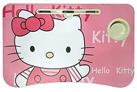 Image of Each Study Table /Bed Table /Foldable and Portable Wooden /Writing Desk for Office /Home /School (Hello Kitty)